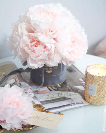 Flower Box peonie jedwabne puder róż (PREMIUM) zdjęcie 3