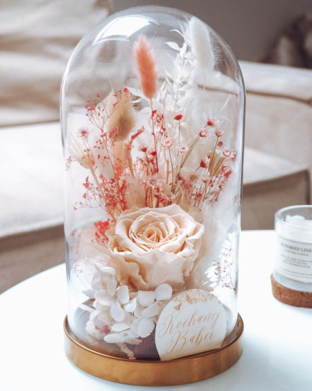 Szklana kopuła z wieczną różą NUDE  (PREMIUM) zdjęcie 1