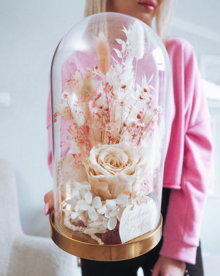 Szklana kopuła z wieczną różą NUDE  (PREMIUM) zdjęcie 3