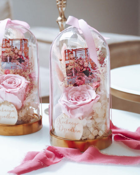 Szklana kopuła z wieczną różą róż  (PREMIUM) zdjęcie 2