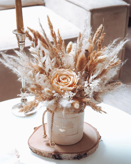Flower Box wieczna róża duży bukiet suszu (PREMIUM) zdjęcie 1