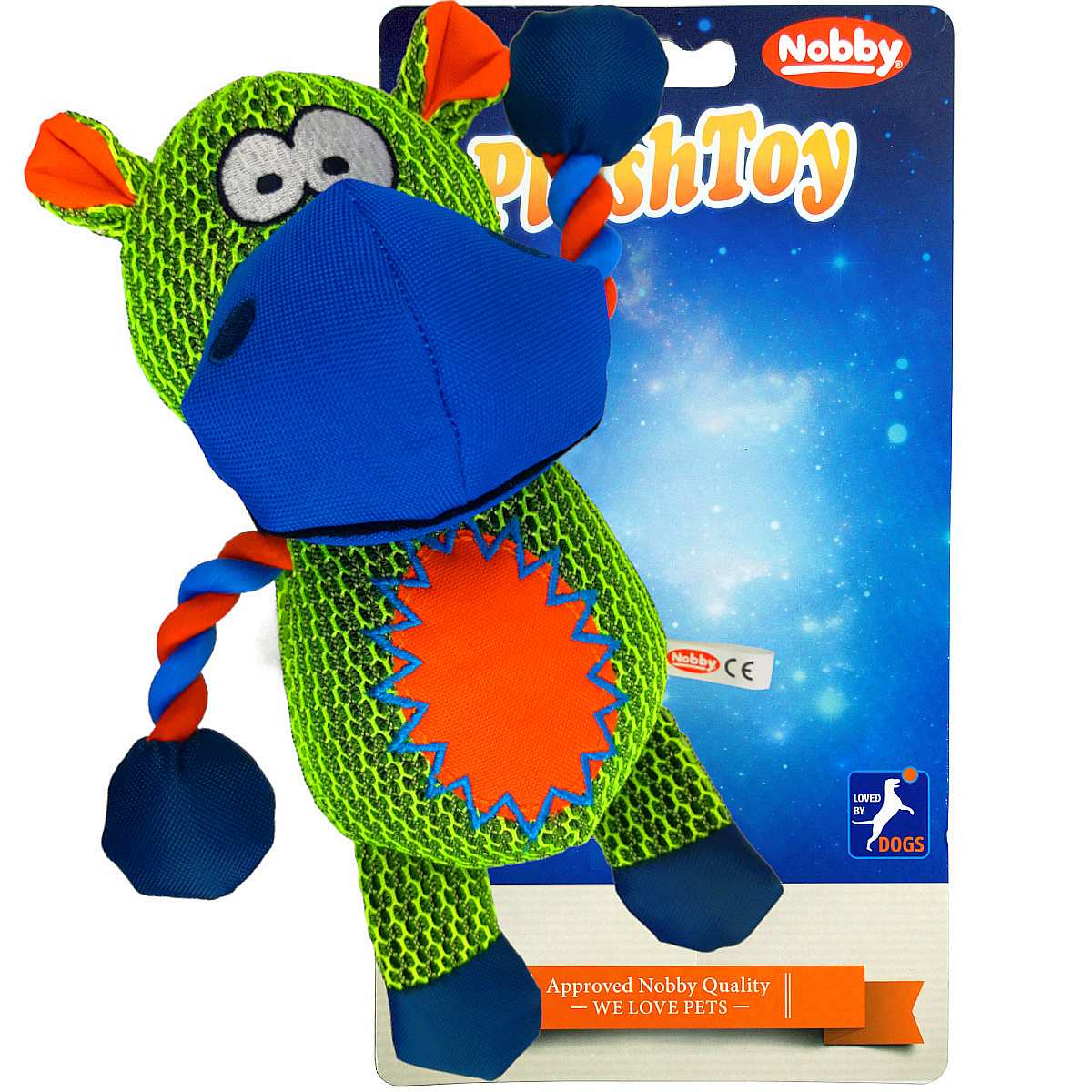 Nylonowa Piszcząca Zabawka psa Szczeniaka plush animal HIPOPOTAM Nobby 29cm - Nobby zdjęcie 1