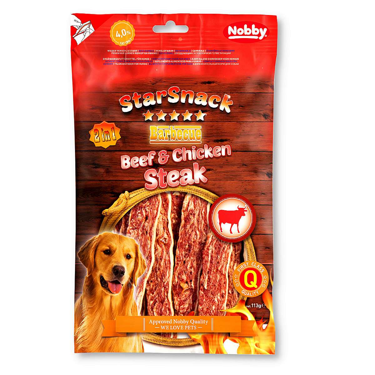 Przysmak dla psa Starsnack Beef & Chicken Steak 113g Nobby - steki z wołowiną, kurczakiem i dorszem - Nobby zdjęcie 1