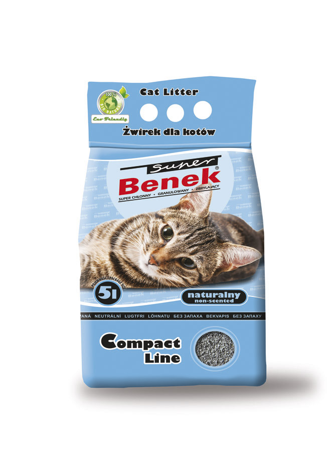 Żwirek dla kota Super Benek COMPACT NATURALNY 5l - Certech zdjęcie 1