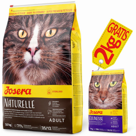 Josera Naturelle 10kg Sterilised karma z pstrągiem bezzbożowa dla kota + Gratis Culinesse 2kg - Josera zdjęcie 1