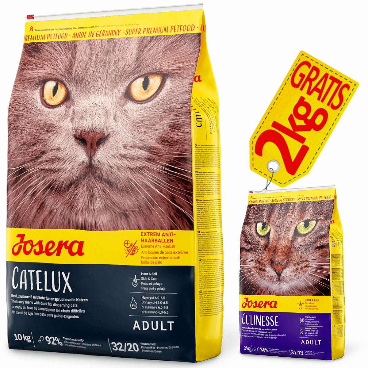 Josera CATELUX z pyszną kaczką dla wybrednych kotów 10 kg + GRATIS - Josera zdjęcie 1