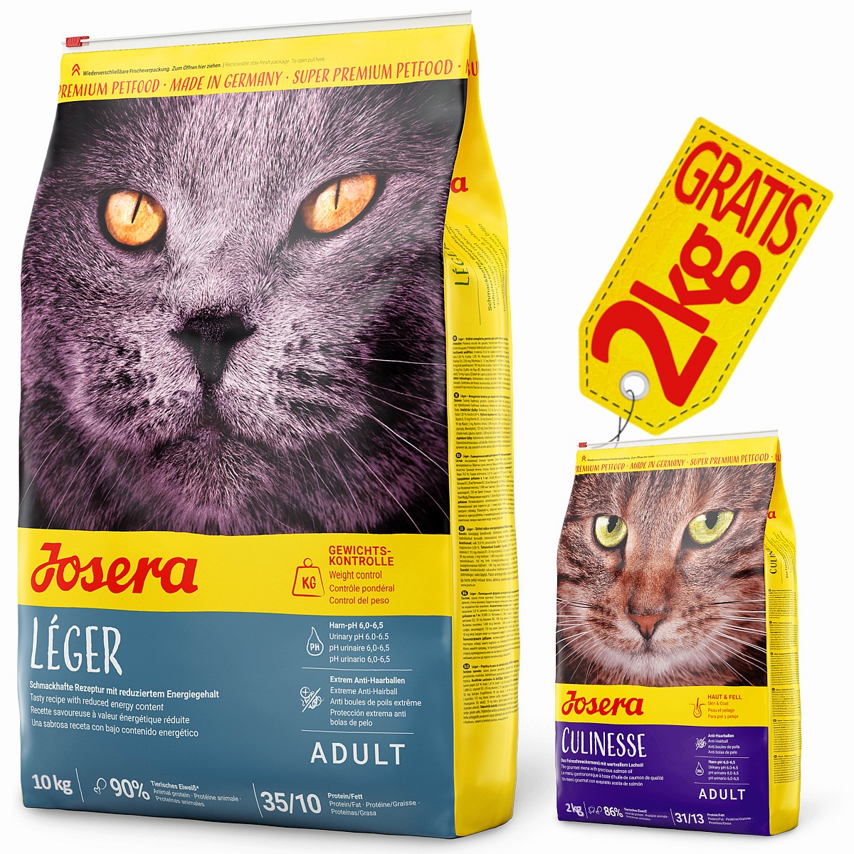 Josera LEGER 10 kg karma light dla kota z nadwagą wykastrowanego + GRATIS Josera Culinesse 2kg - Josera zdjęcie 1