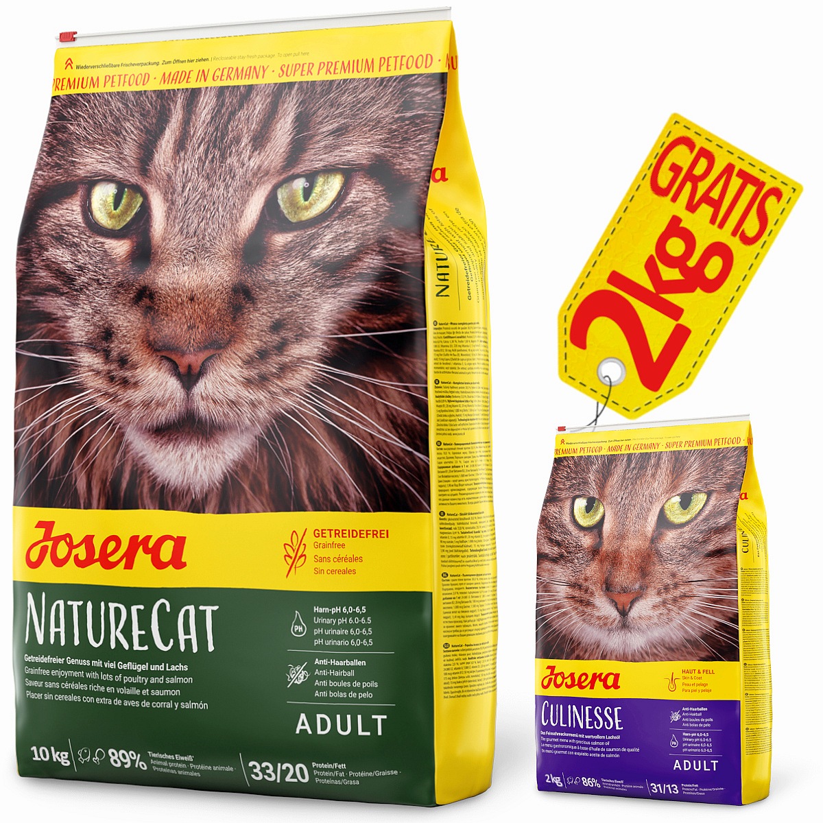 Josera NatureCat 10kg bezzbożowa karma sucha dla kota + Gratis Culinesse 2kg - Josera zdjęcie 1