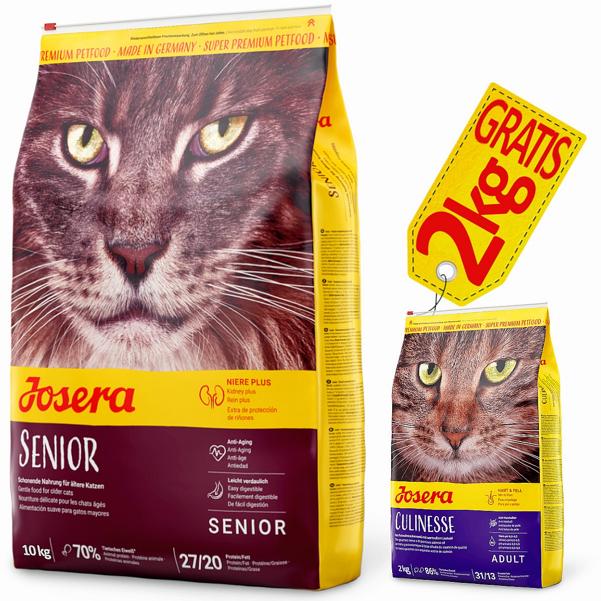 Josera Senior 10kg dla kota starszego z niewydolnością nerek + Gratis Culinesse 2kg - Josera zdjęcie 1
