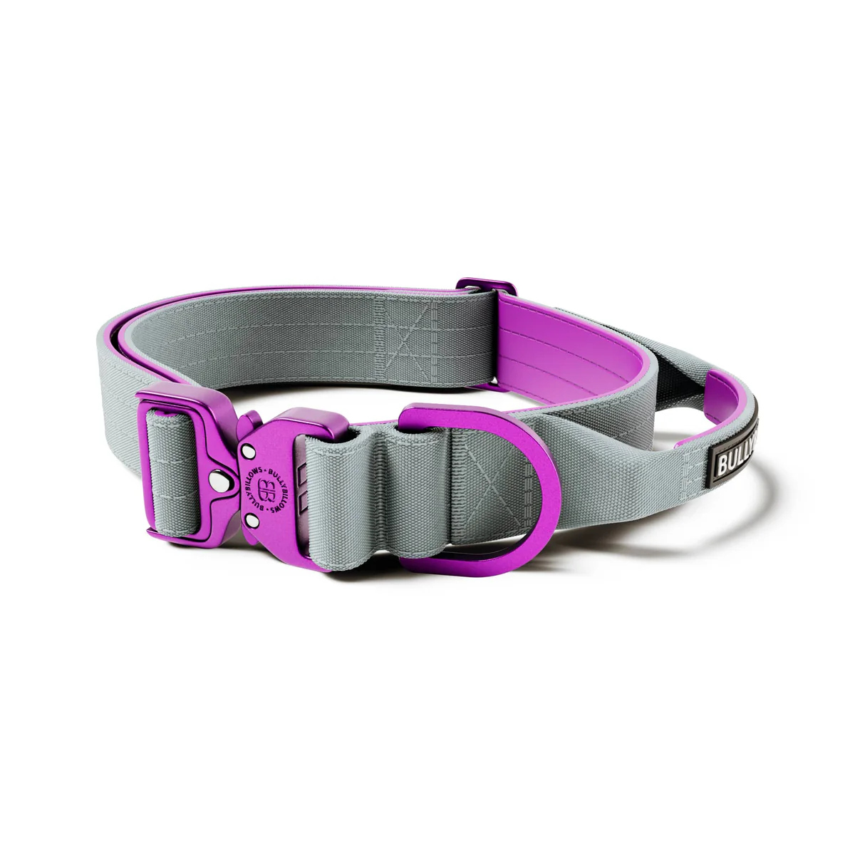 BullyBillows Combat Lighter Purple & Grey zestaw obroża smycz dla psa M - BullyBillows zdjęcie 2